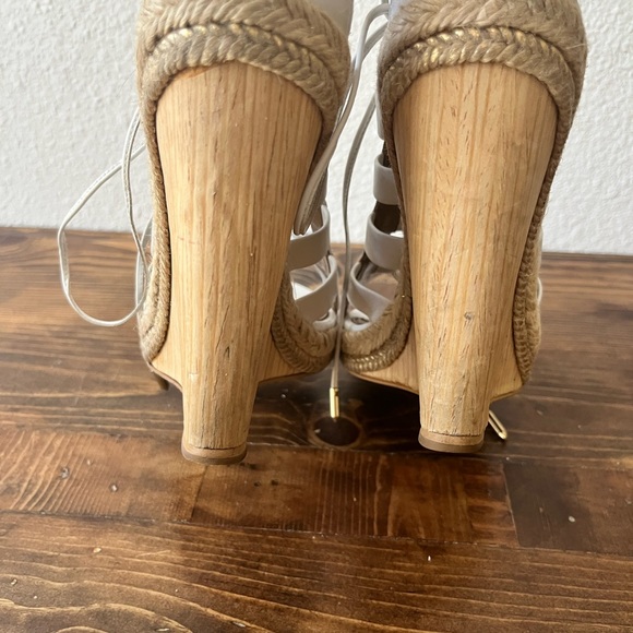 Aquazurra Amazon Leather Lace Up Wedge Sandals 9.5/ 39.5 - Picture 6 of 11